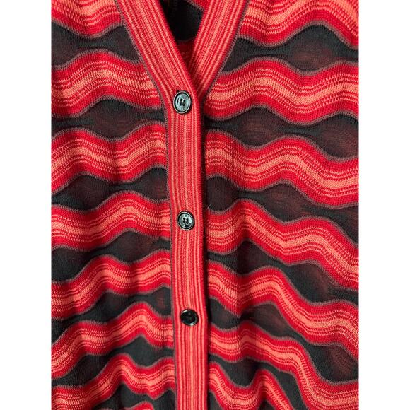 Missoni Red and black mesh Cardigan  Zig Zag Chevron Large Italian - Picture 4 of 10